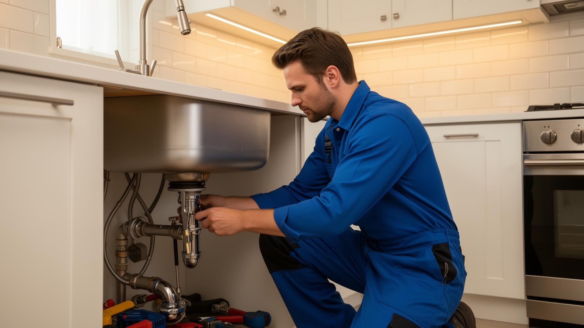 Professional plumber working in South London